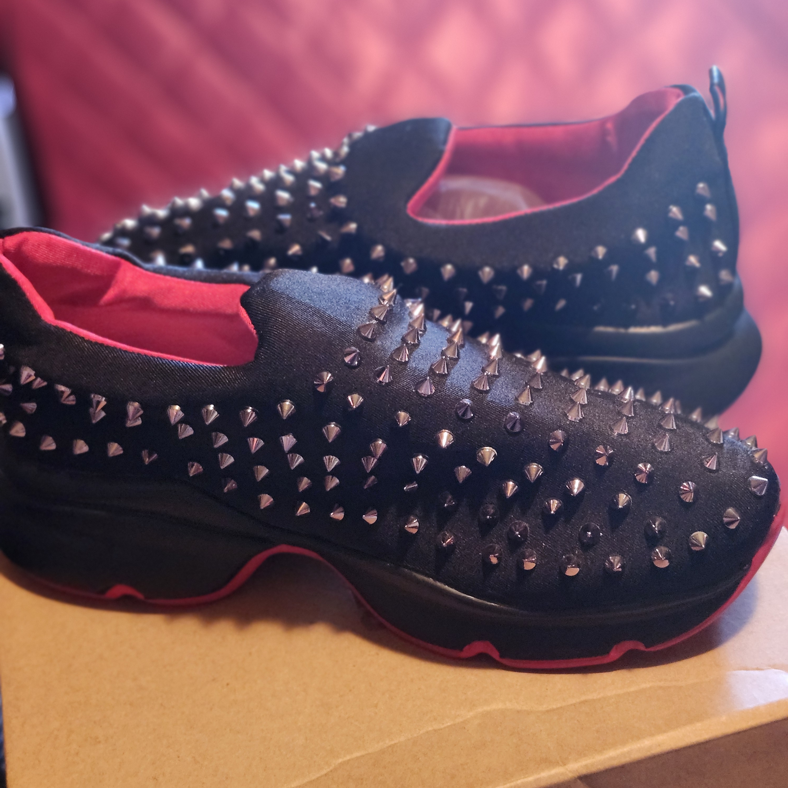 Louis Vuitton Black Sneakers With Silver Studs